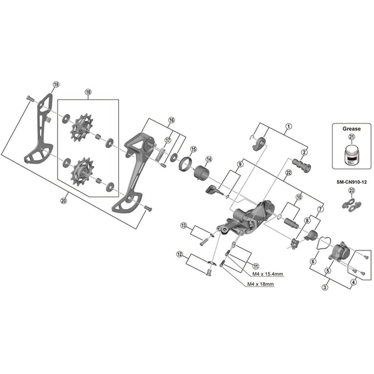 Shimano SLX RD-M7100 Inner Plate Derailleur Cage, SGS