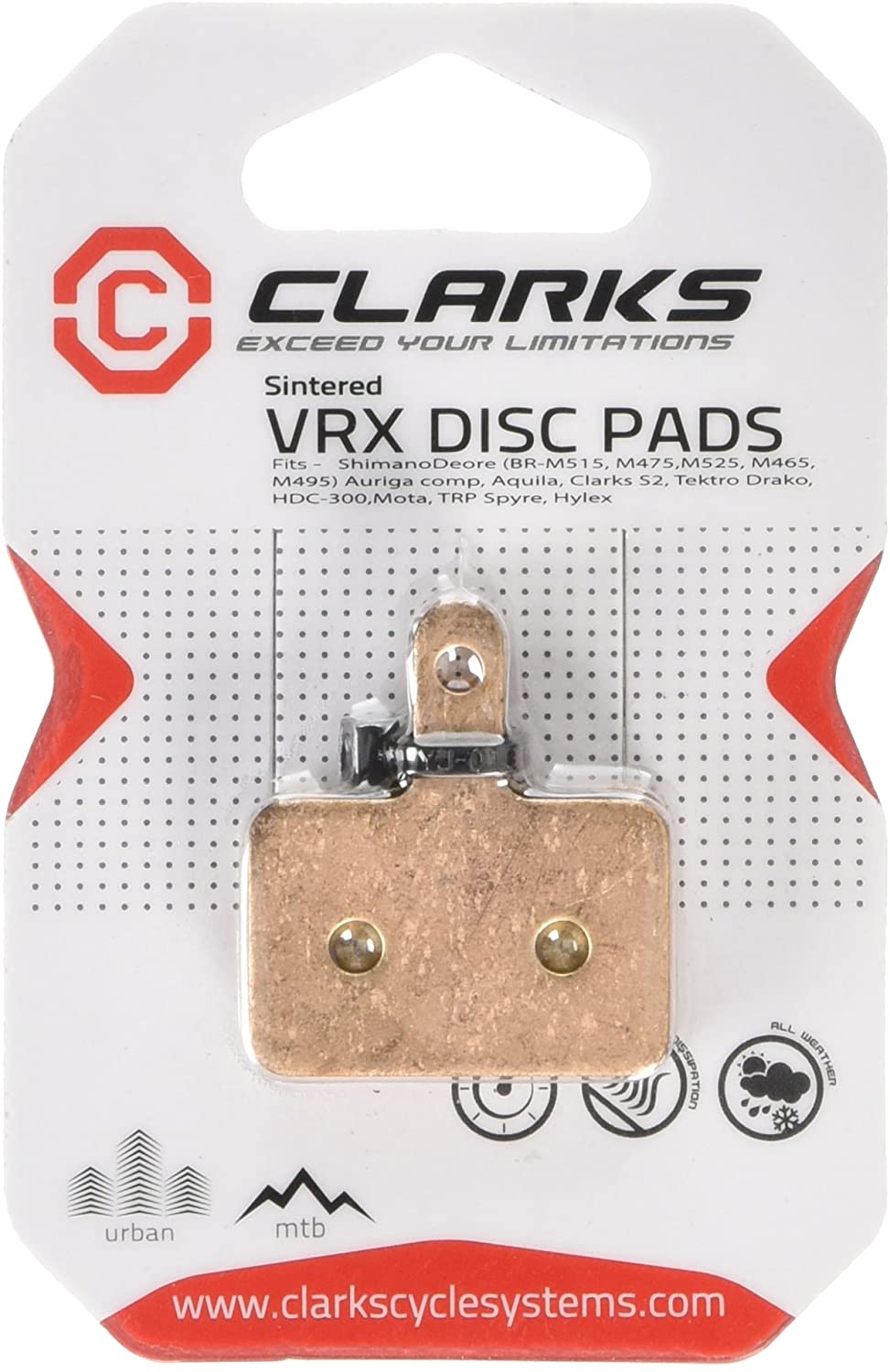 Clarks VRX Sintered Disc Pads (Deore, Tektro, SLX)