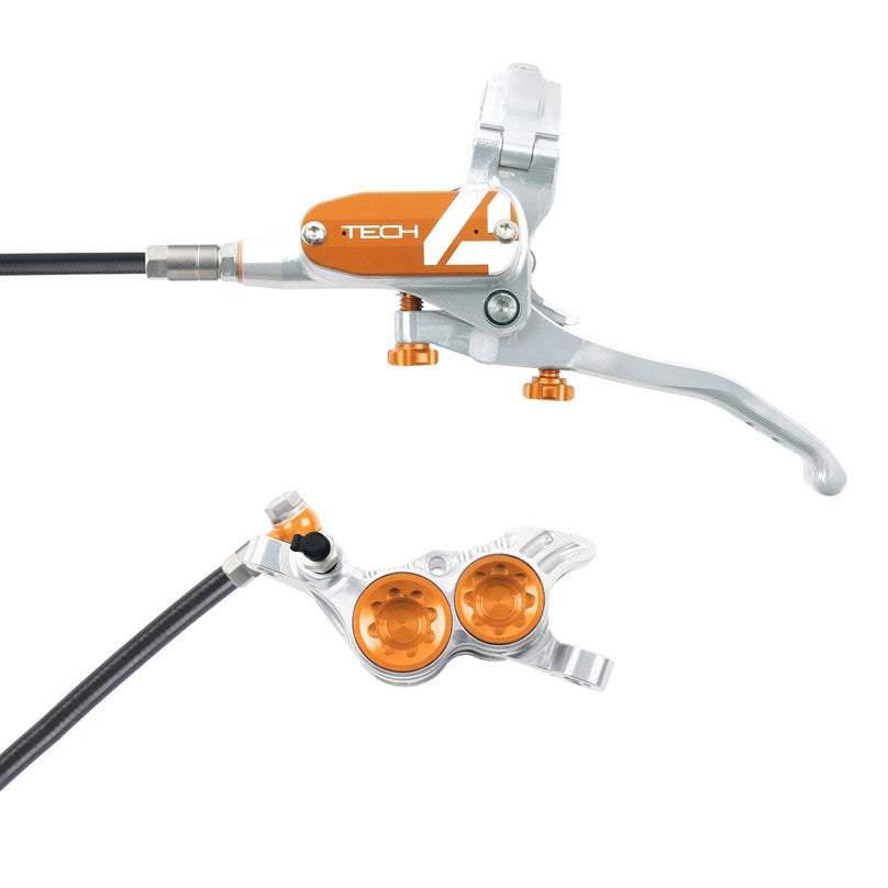 Hope tech 4 v4 brake uk in stock wheelie bike shop silver orange