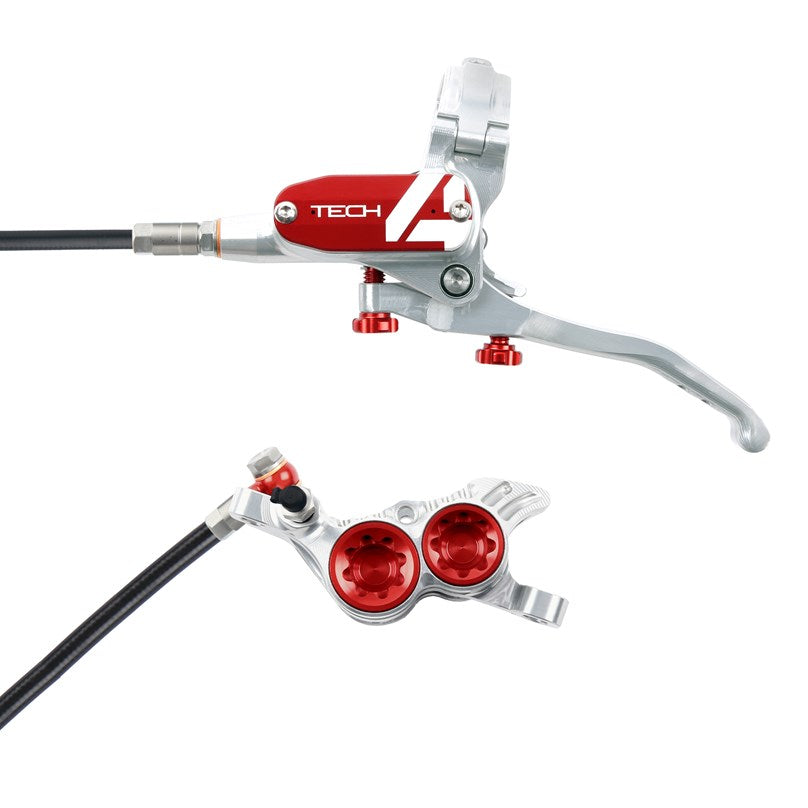 Hope tech 4 v4 brake uk in stock wheelie bike shop silver red